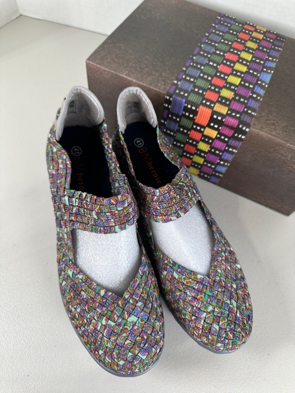 bernie mev. Multicolor Woven Mary Jane Flats